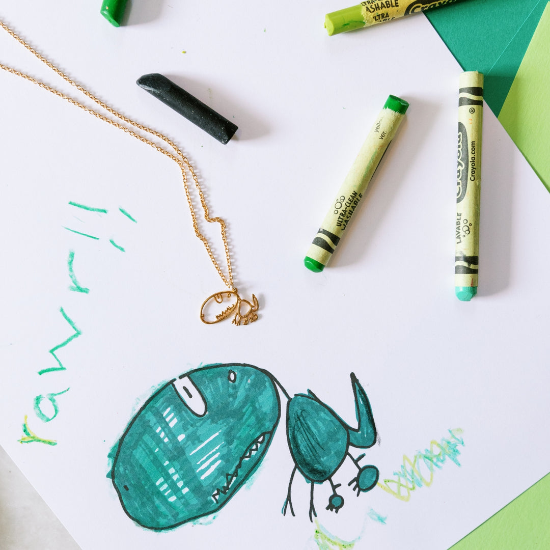 Custom Drawing Necklace - Personalized Artwork Jewelry
