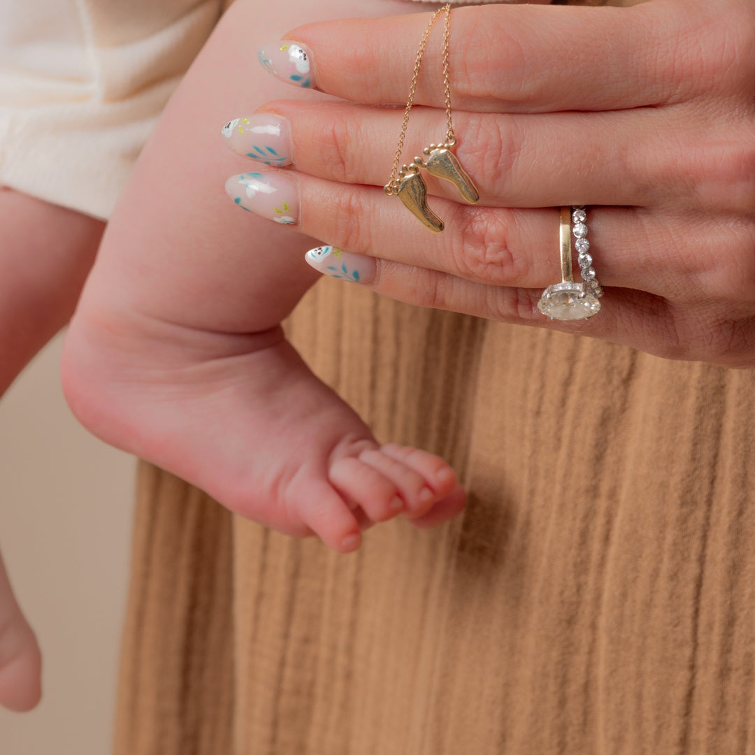 Custom Baby Footprint Necklace